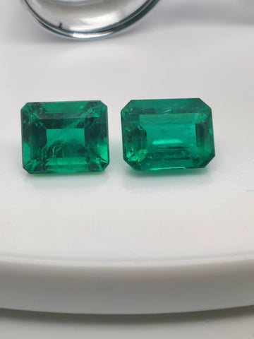 18256 - Pair - 5,19 Ct  Colombia GRS minor