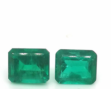 18290A - Pair - 7,17ct GRS Muzo Green Colombia