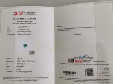 18270/2 - 2,85ct - GRS Insignificant  Colombia