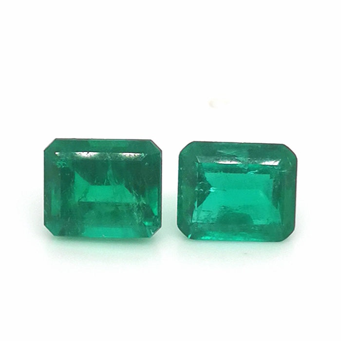 18290A - Pair - 7,17ct GRS Muzo Green Colombia